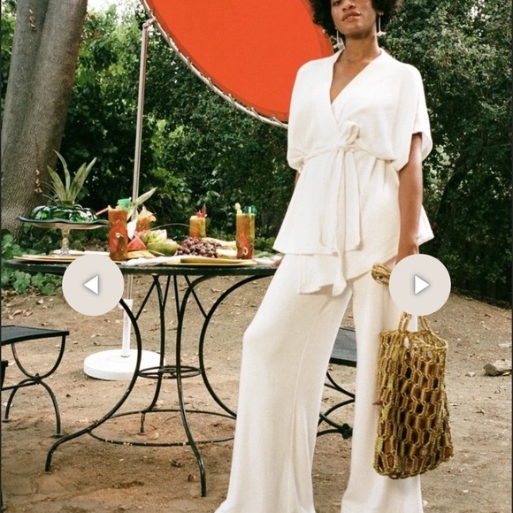 SIMON MILLER Terry Lino Kimono Belted White size Large NWT - Picture 3 of 7